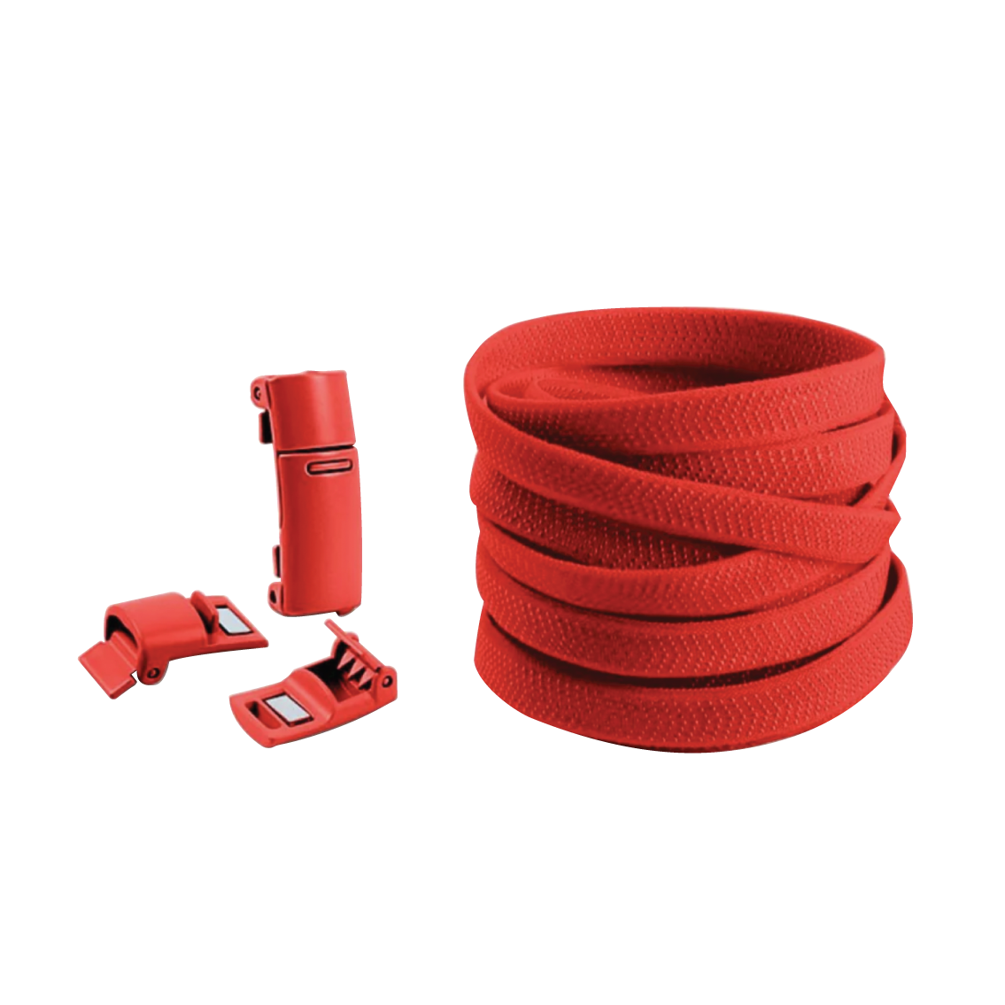 Cherry Red No Tie Elastic Shoelaces with Magnetic Locks