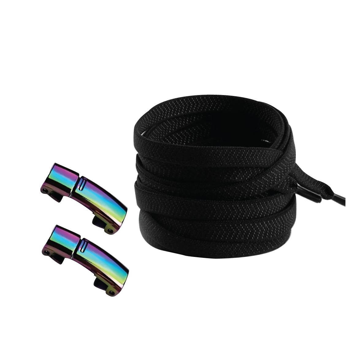 Raven Black No Tie Elastic Shoelaces with Magnetic Locks