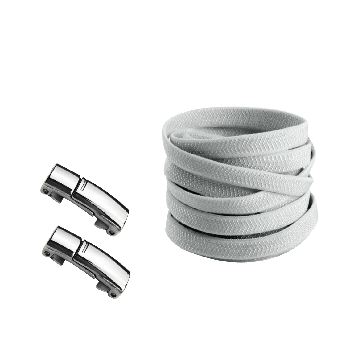 Cloud Gray No Tie Elastic Shoelaces with Magnetic Locks