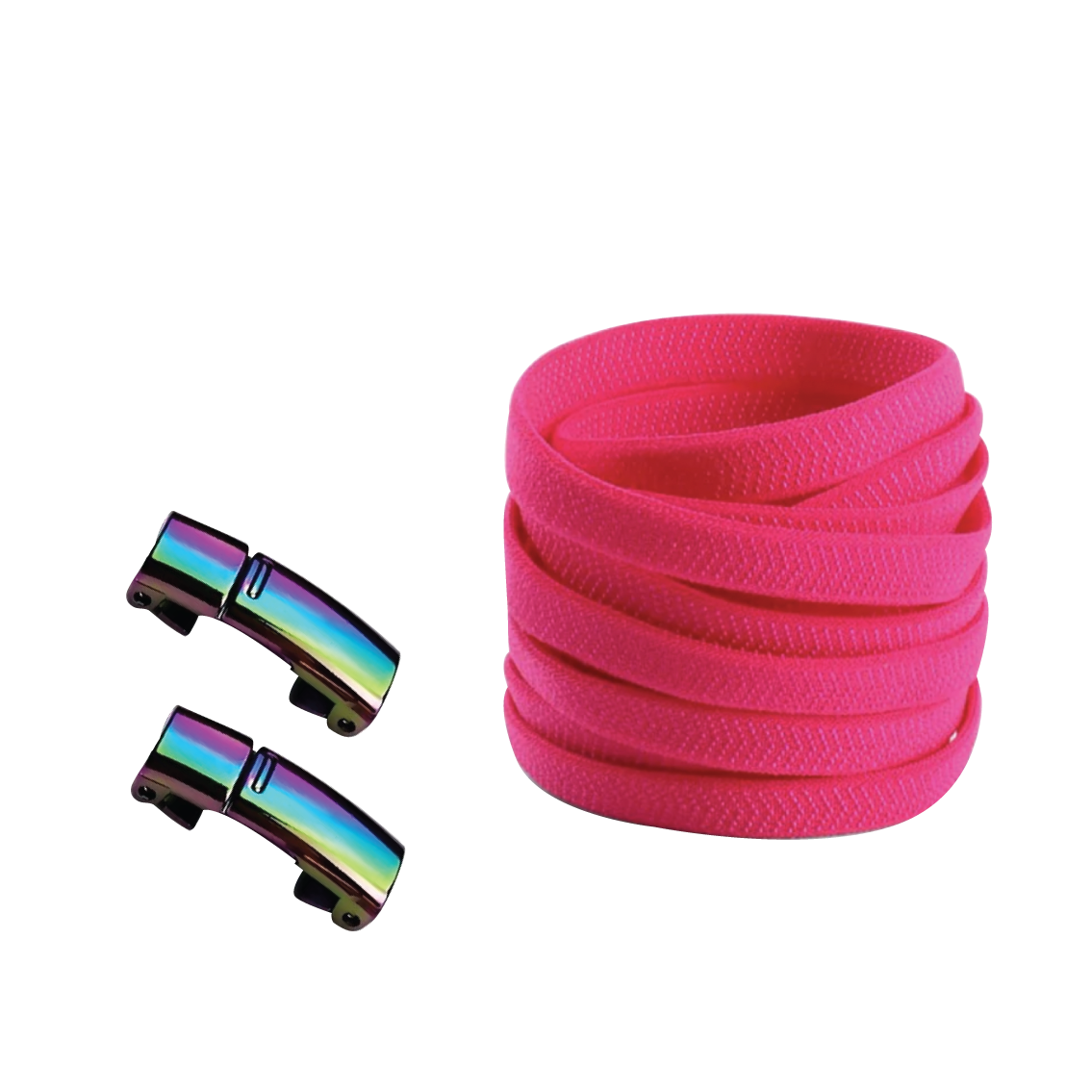 Magenta No Tie Elastic Shoelaces with Magnetic Locks