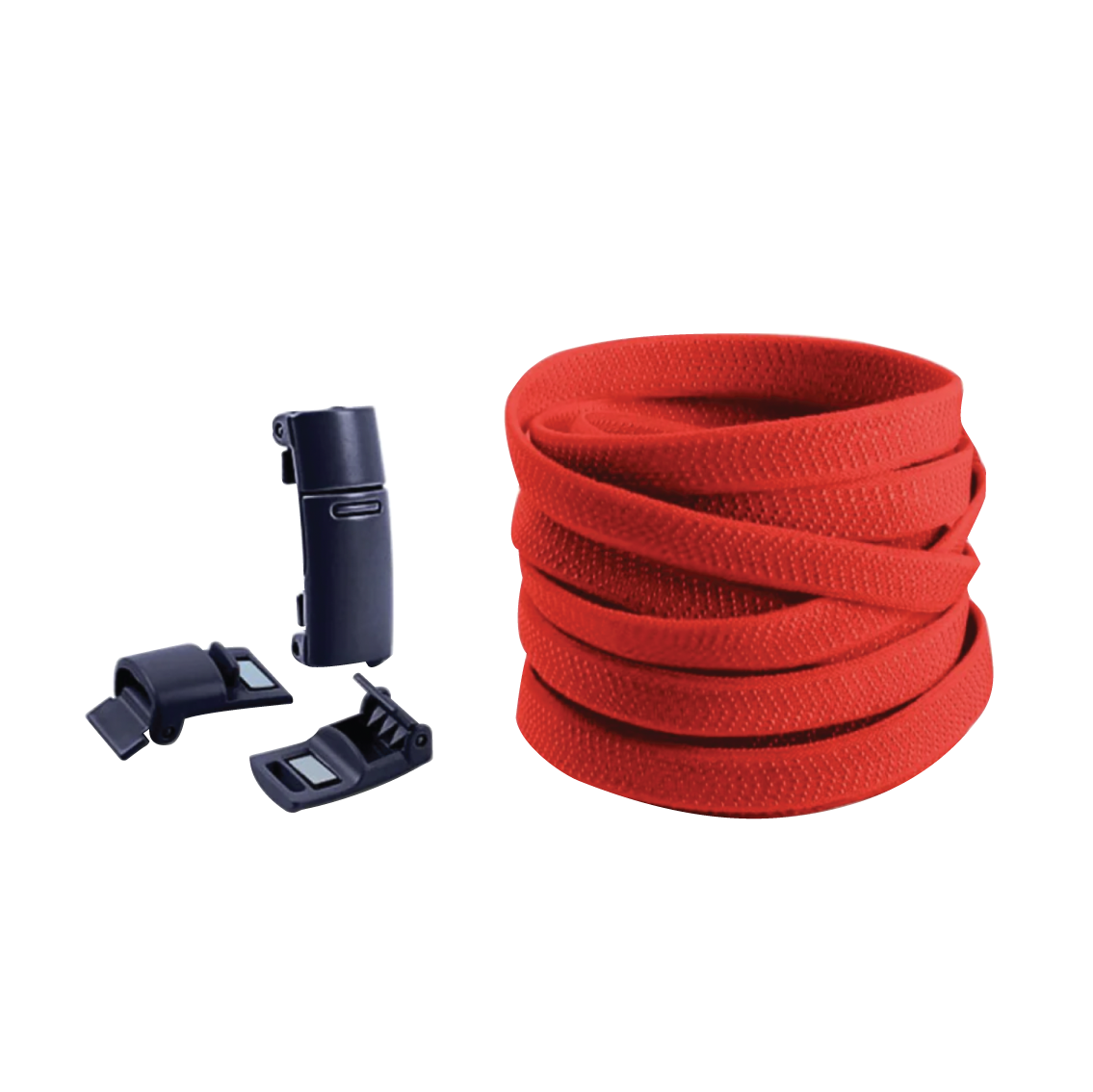 Cherry Red No Tie Elastic Shoelaces with Magnetic Locks