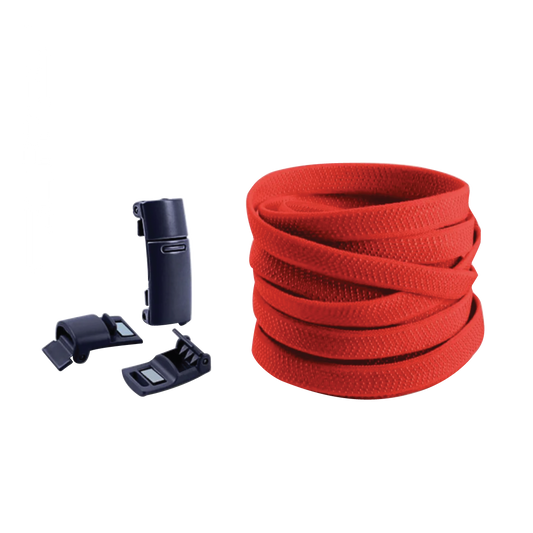 Cherry Red No Tie Elastic Shoelaces with Magnetic Locks