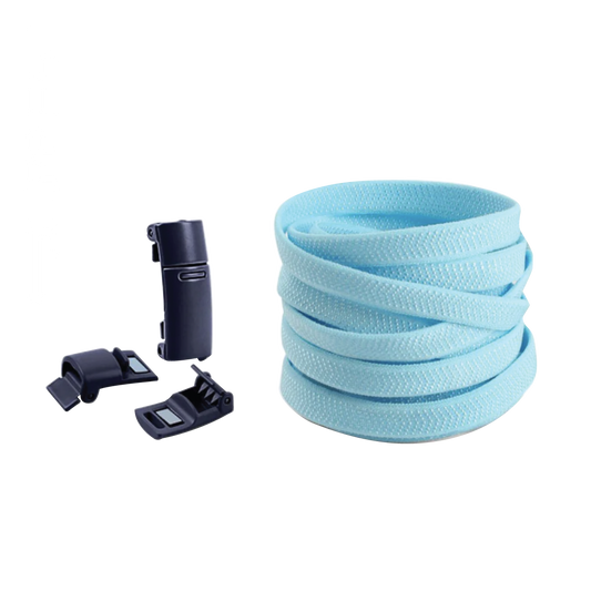 Sky Blue No Tie Elastic Shoelaces with Magnetic Locks