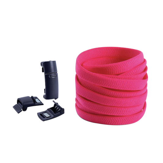 Magenta No Tie Elastic Shoelaces with Magnetic Locks
