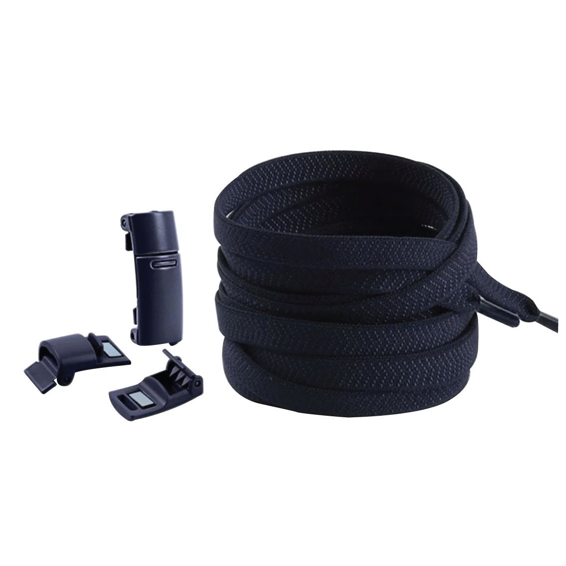 Midnight Blue No Tie Elastic Shoelaces with Magnetic Locks