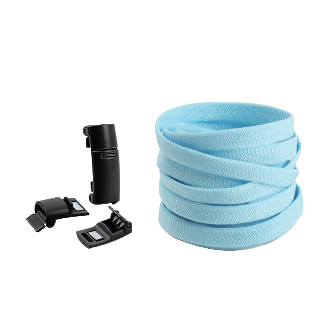 Sky Blue No Tie Elastic Shoelaces with Magnetic Locks