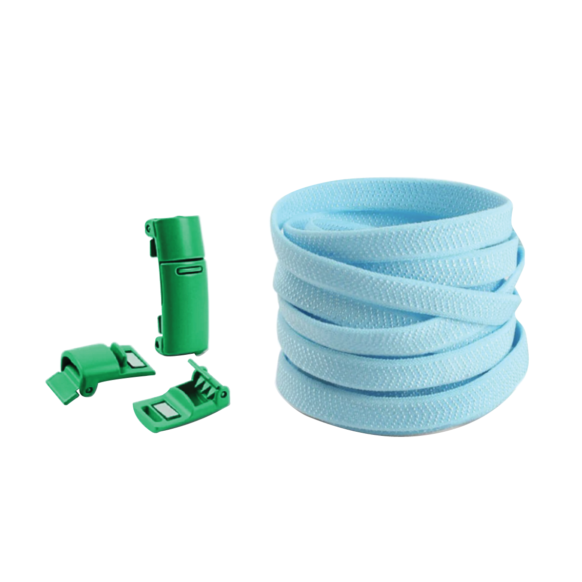 Sky Blue No Tie Elastic Shoelaces with Magnetic Locks