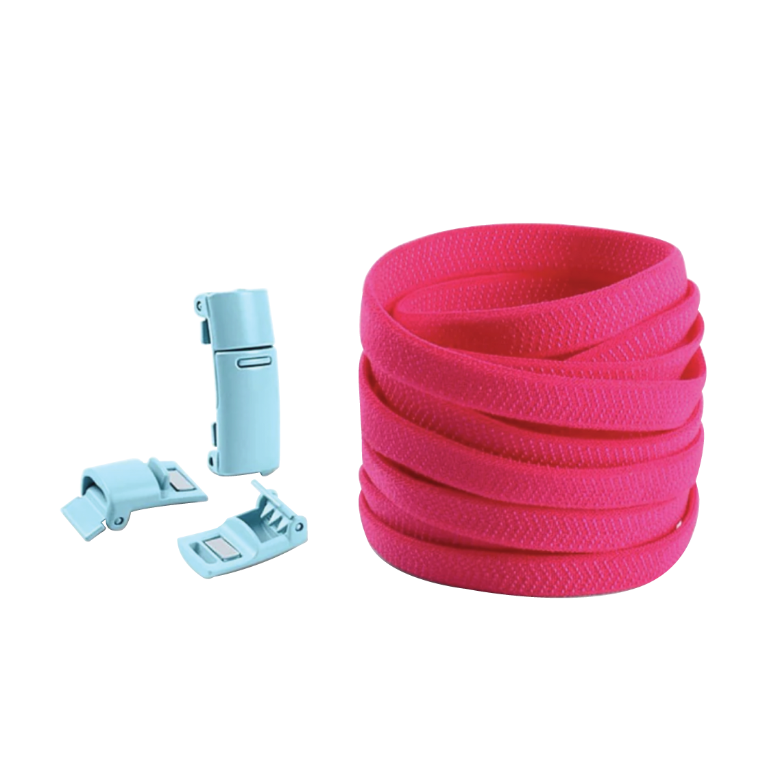 Magenta No Tie Elastic Shoelaces with Magnetic Locks