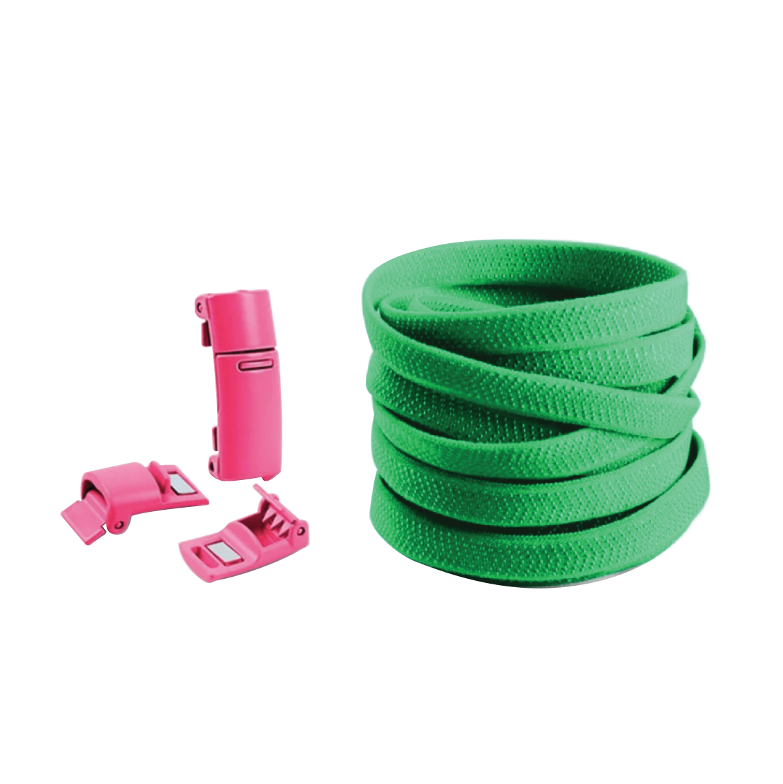 Lime Green No Tie Elastic Shoelaces with Magnetic Locks