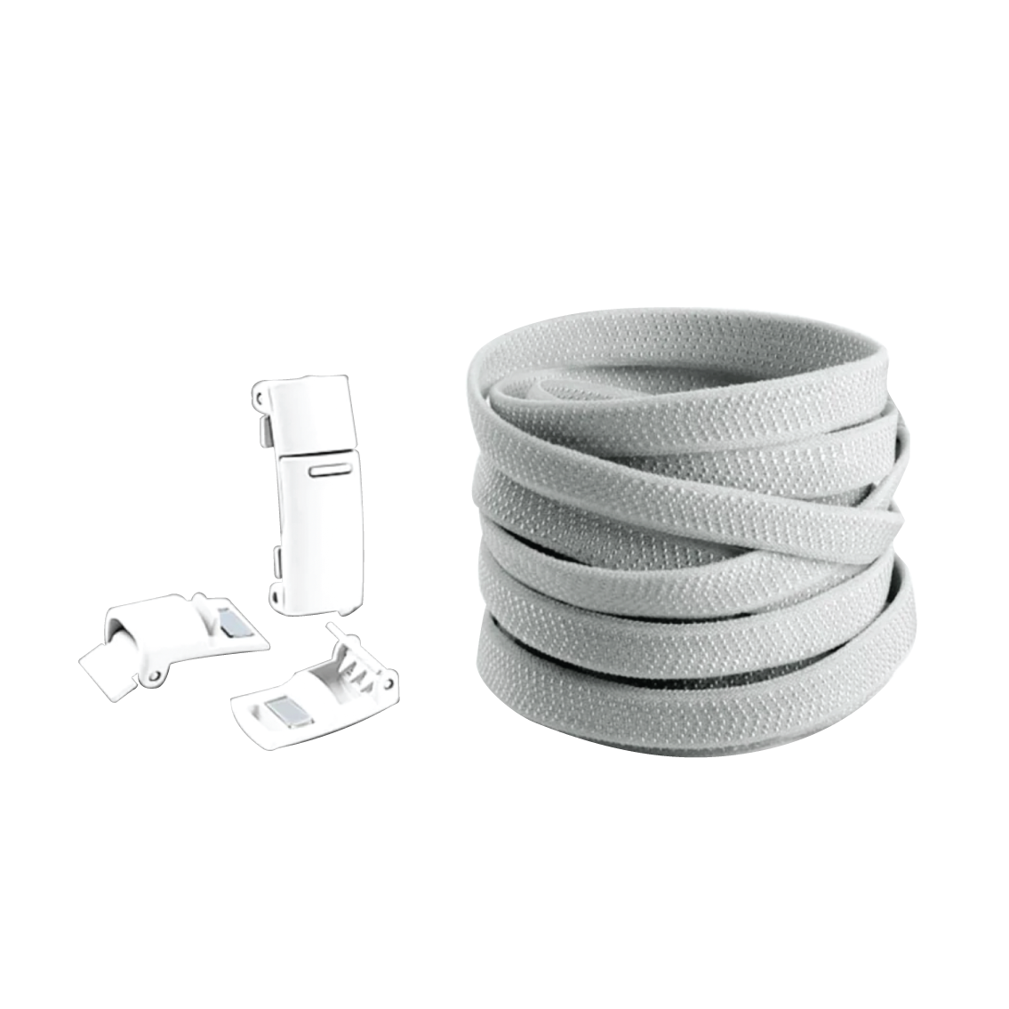 Cloud Gray No Tie Elastic Shoelaces with Magnetic Locks