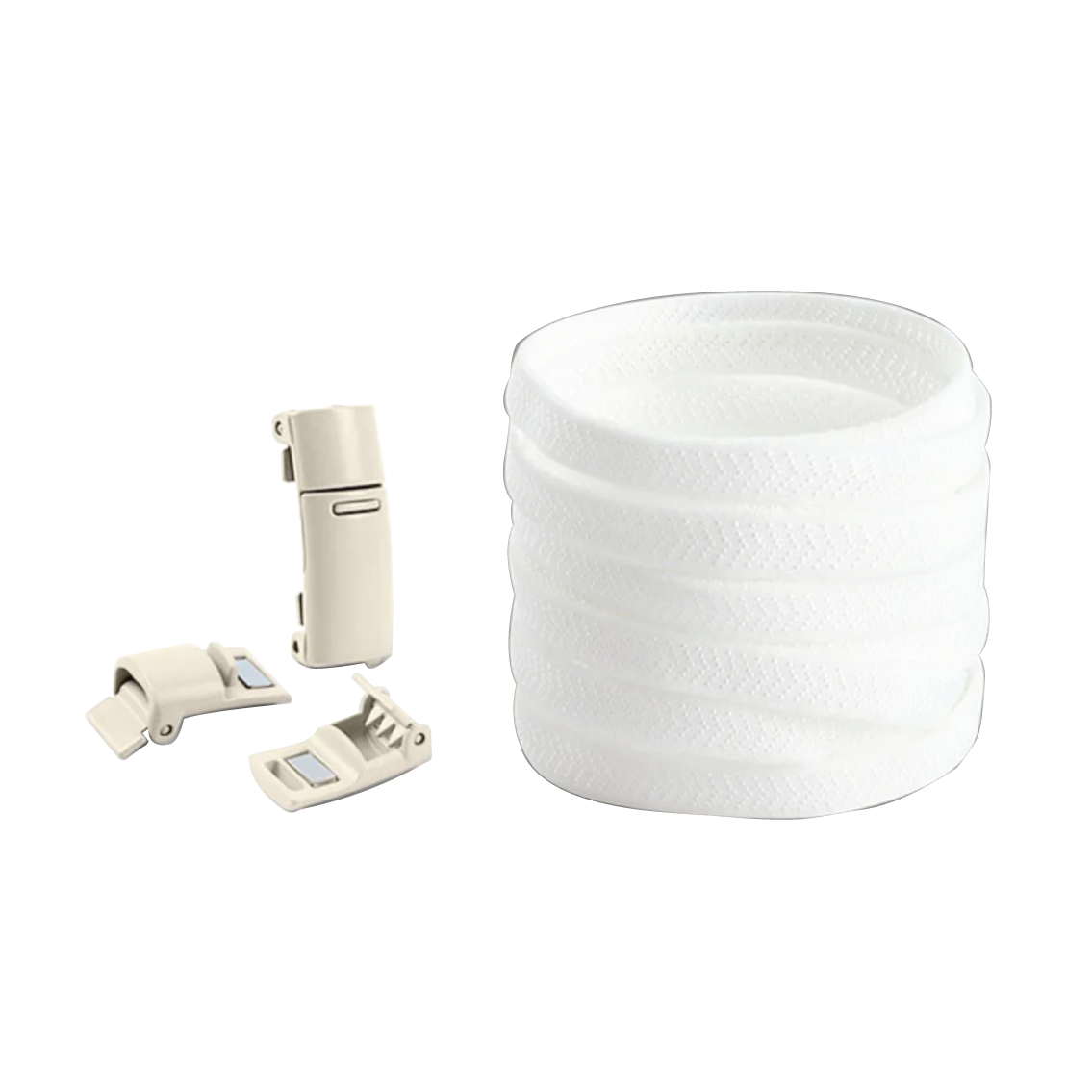 Ice White No Tie Elastic Shoelaces with Magnetic Locks