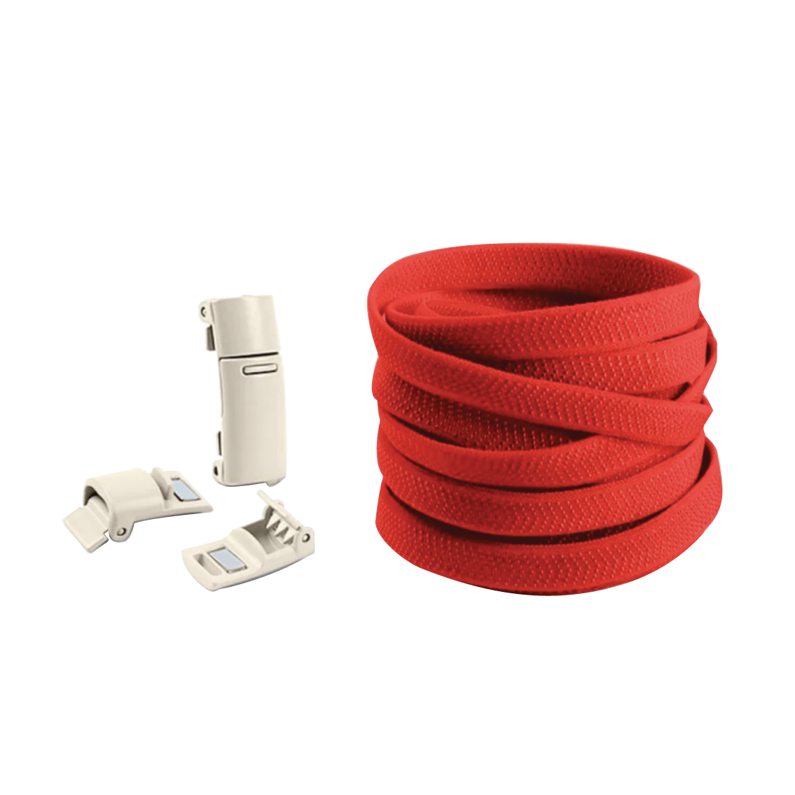 Cherry Red No Tie Elastic Shoelaces with Magnetic Locks