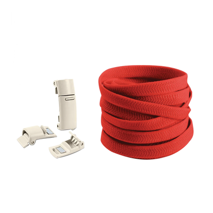 Cherry Red No Tie Elastic Shoelaces with Magnetic Locks