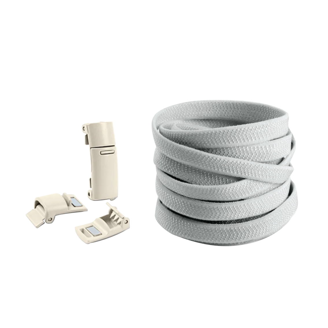Cloud Gray No Tie Elastic Shoelaces with Magnetic Locks