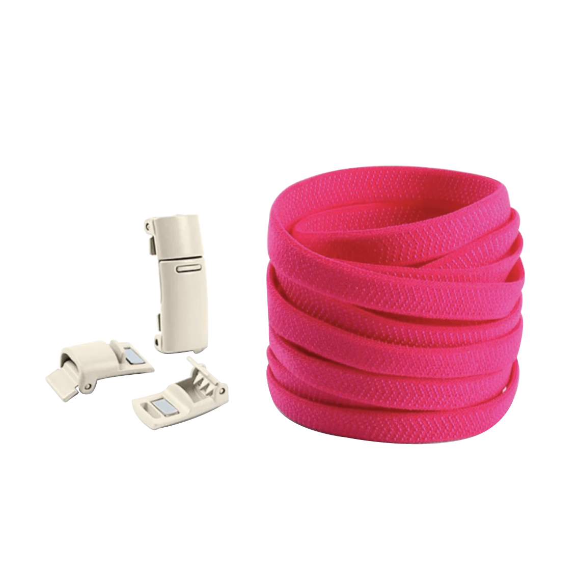 Magenta No Tie Elastic Shoelaces with Magnetic Locks