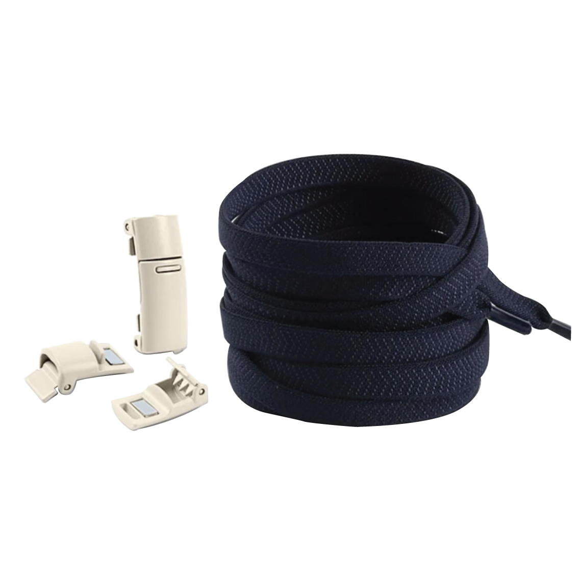 Midnight Blue No Tie Elastic Shoelaces with Magnetic Locks