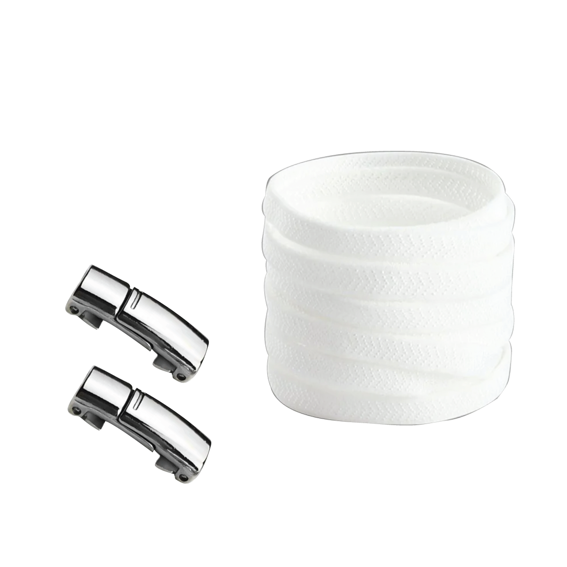 Ice White No Tie Elastic Shoelaces with Magnetic Locks