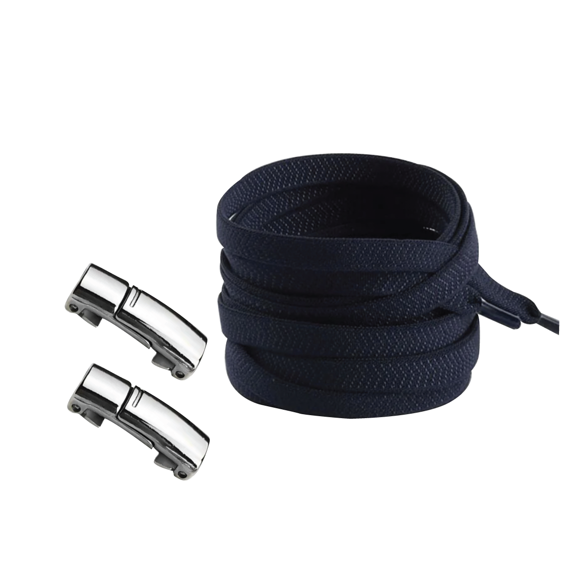 Midnight Blue No Tie Elastic Shoelaces with Magnetic Locks