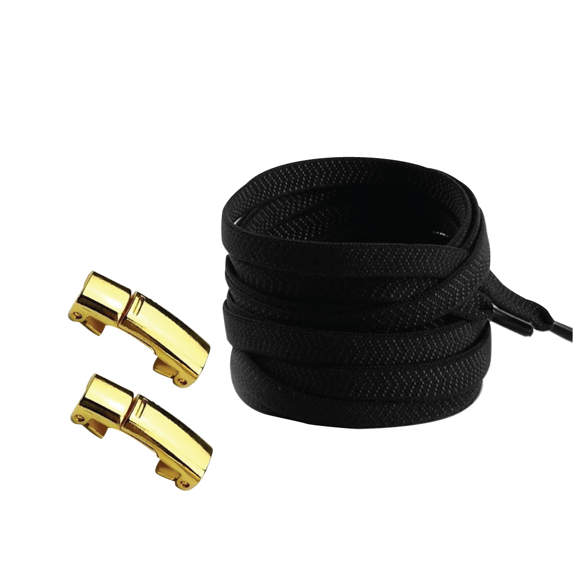 Raven Black No Tie Elastic Shoelaces with Magnetic Locks