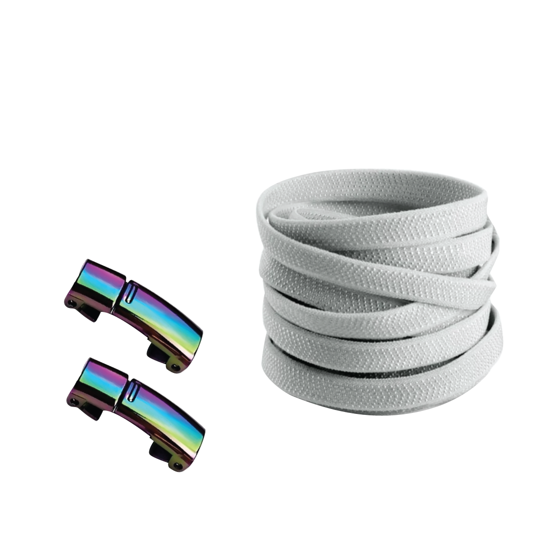 Cloud Gray No Tie Elastic Shoelaces with Magnetic Locks