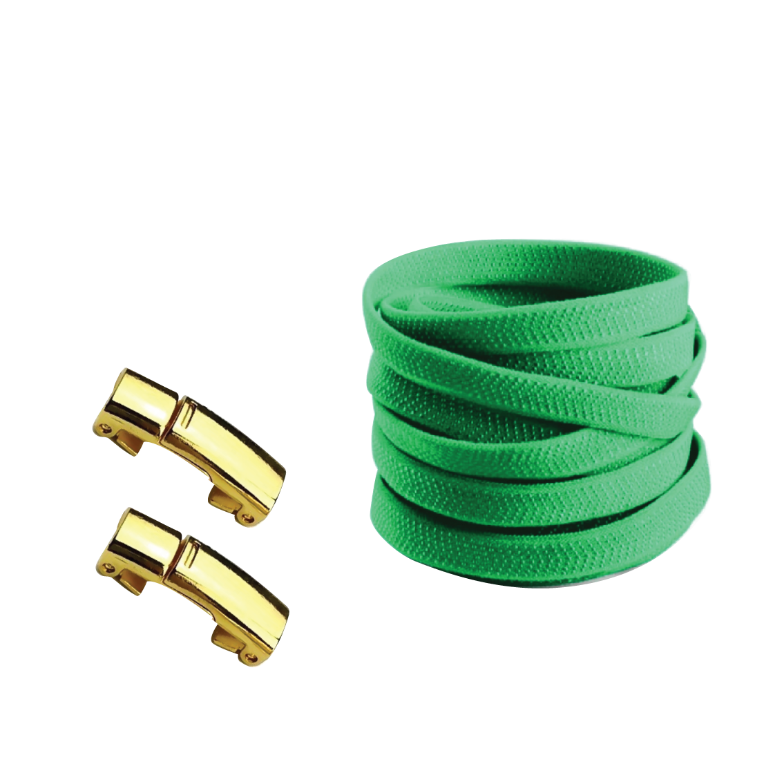 Lime Green No Tie Elastic Shoelaces with Magnetic Locks