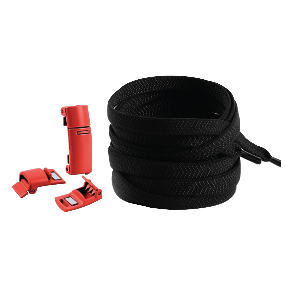 Raven Black No Tie Elastic Shoelaces with Magnetic Locks