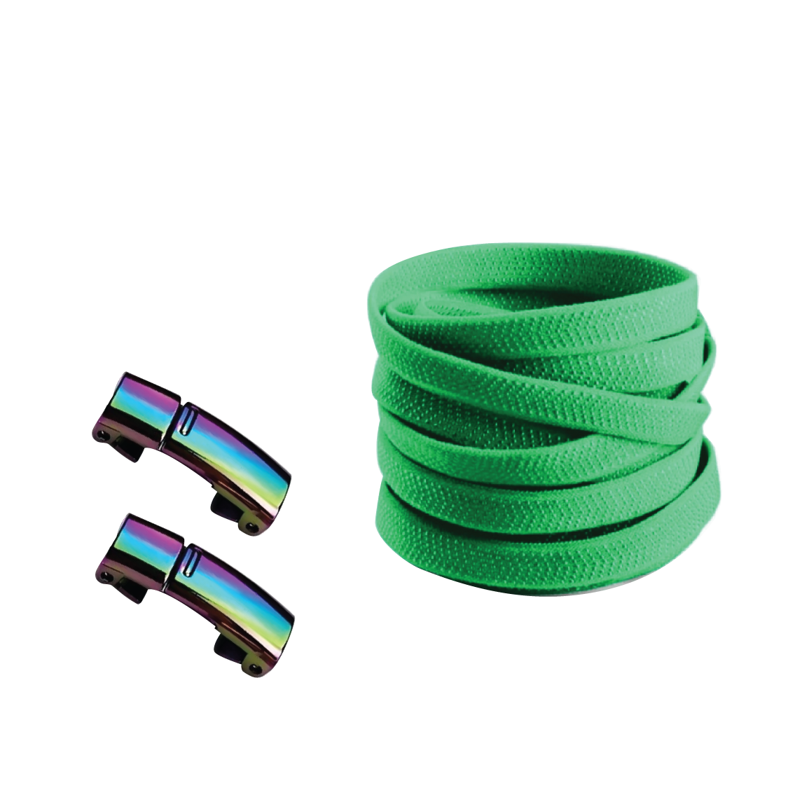 Lime Green No Tie Elastic Shoelaces with Magnetic Locks