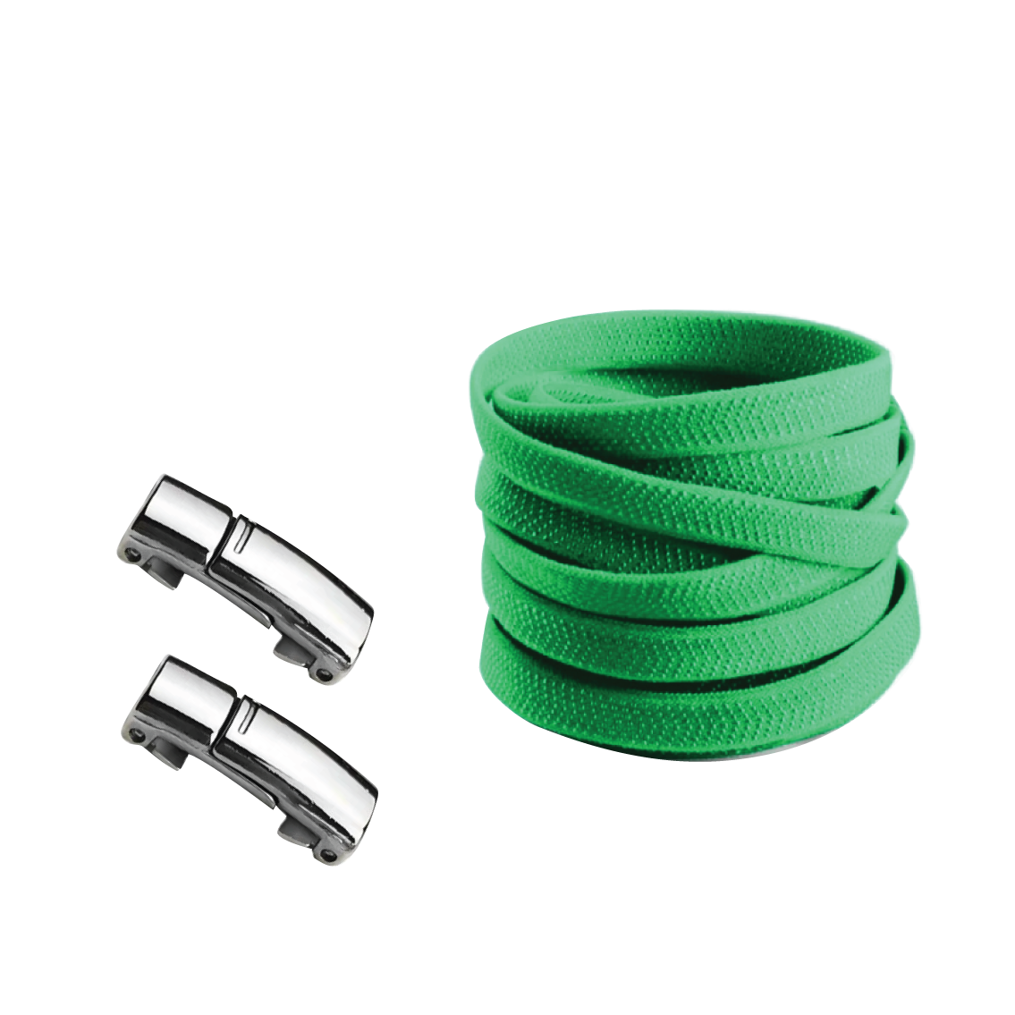 Lime Green No Tie Elastic Shoelaces with Magnetic Locks