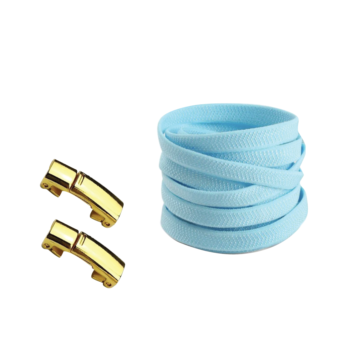 Sky Blue No Tie Elastic Shoelaces with Magnetic Locks