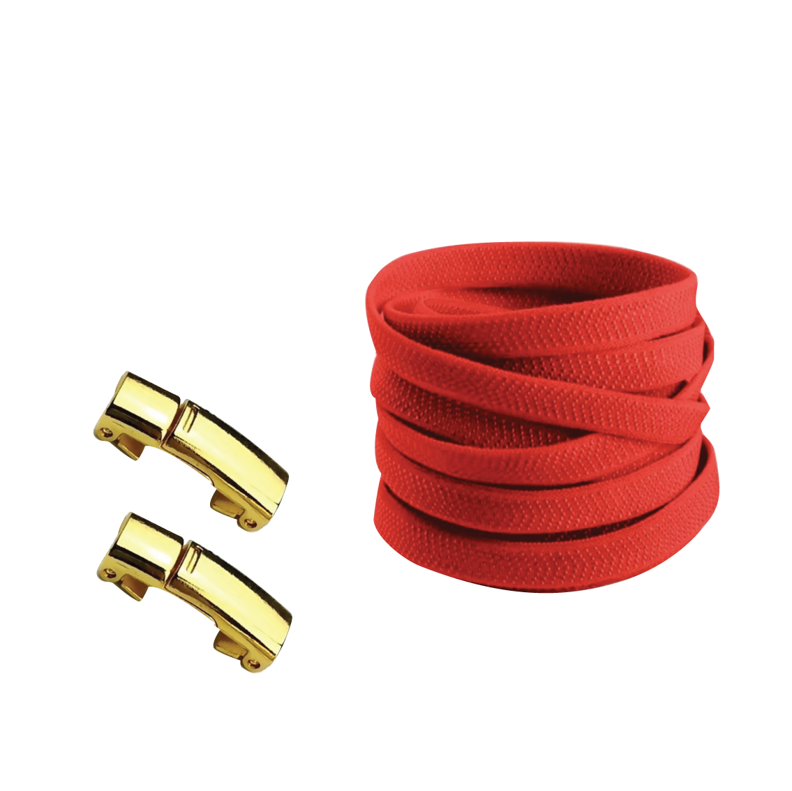Cherry Red No Tie Elastic Shoelaces with Magnetic Locks