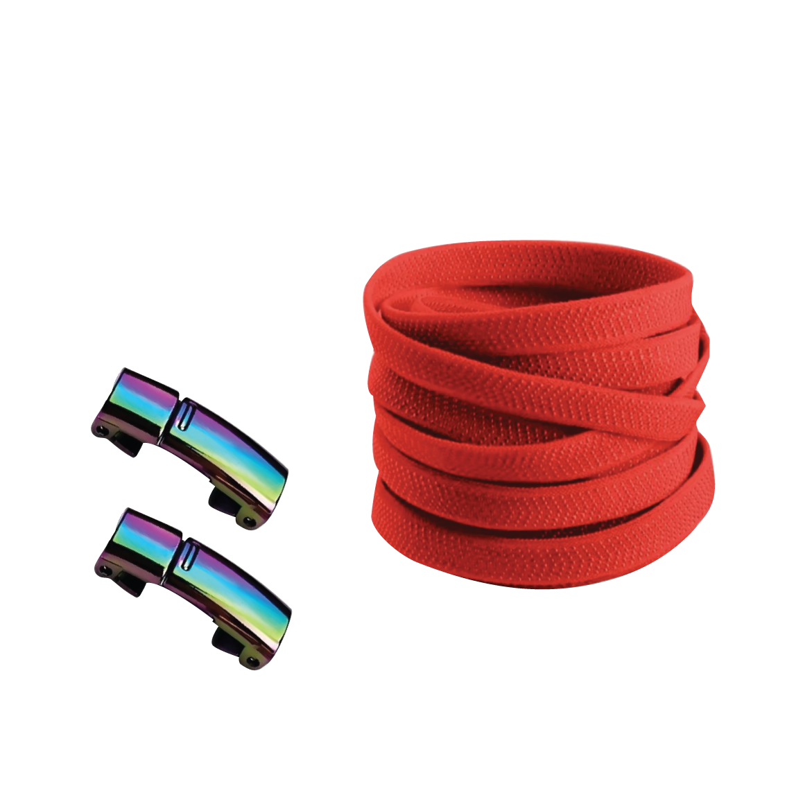 Cherry Red No Tie Elastic Shoelaces with Magnetic Locks