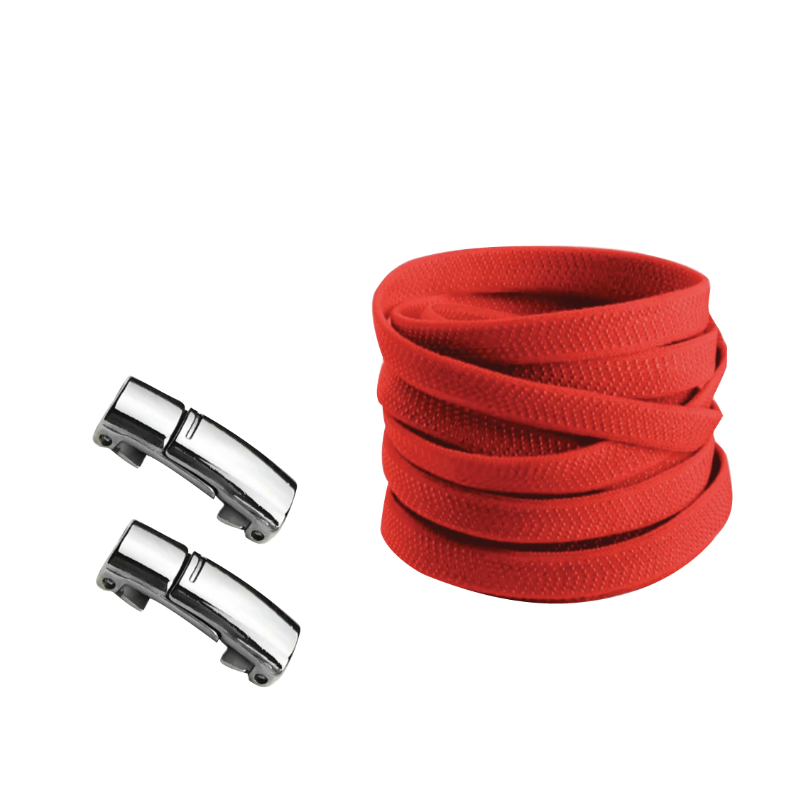 Cherry Red No Tie Elastic Shoelaces with Magnetic Locks