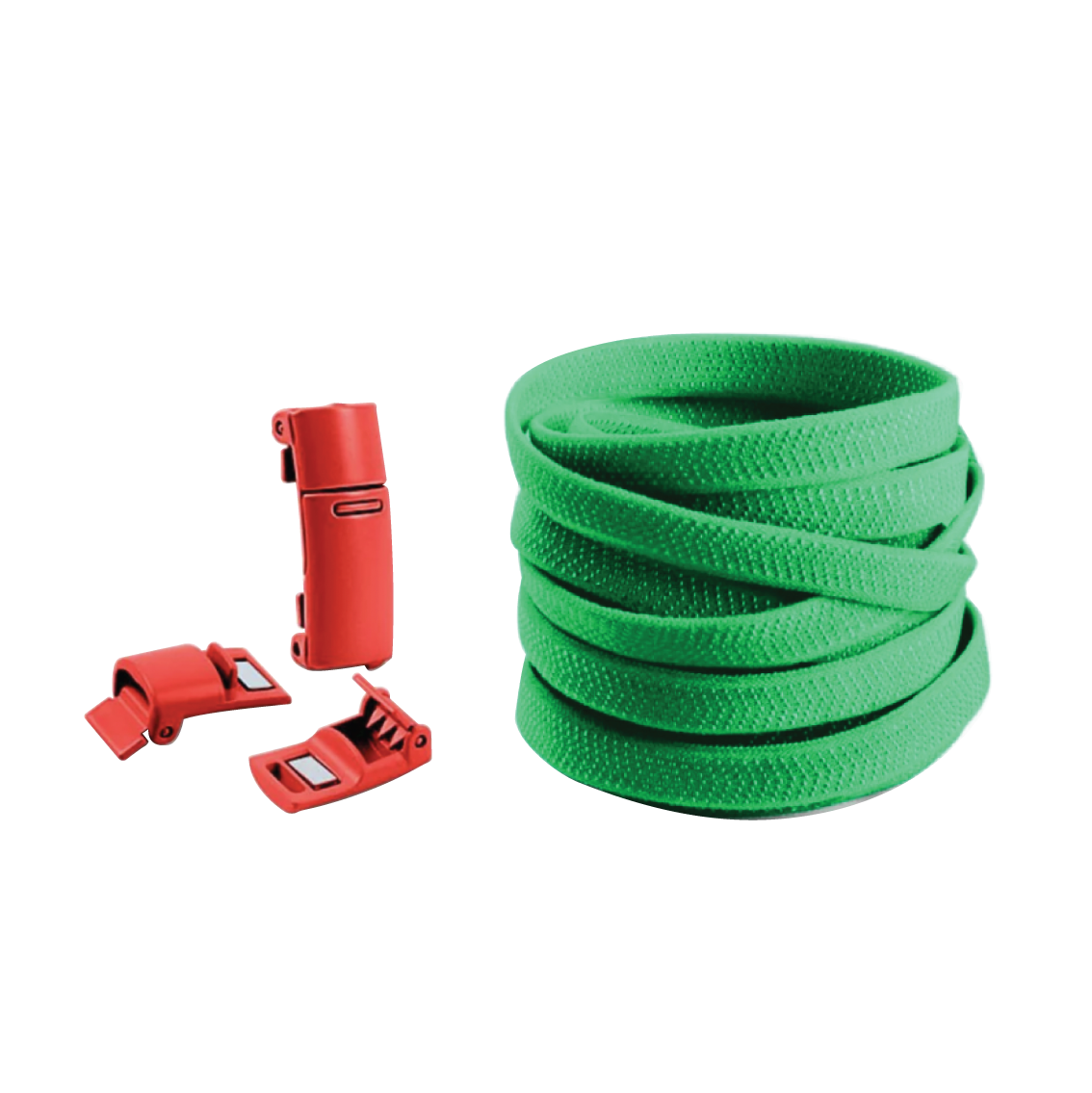Lime Green No Tie Elastic Shoelaces with Magnetic Locks