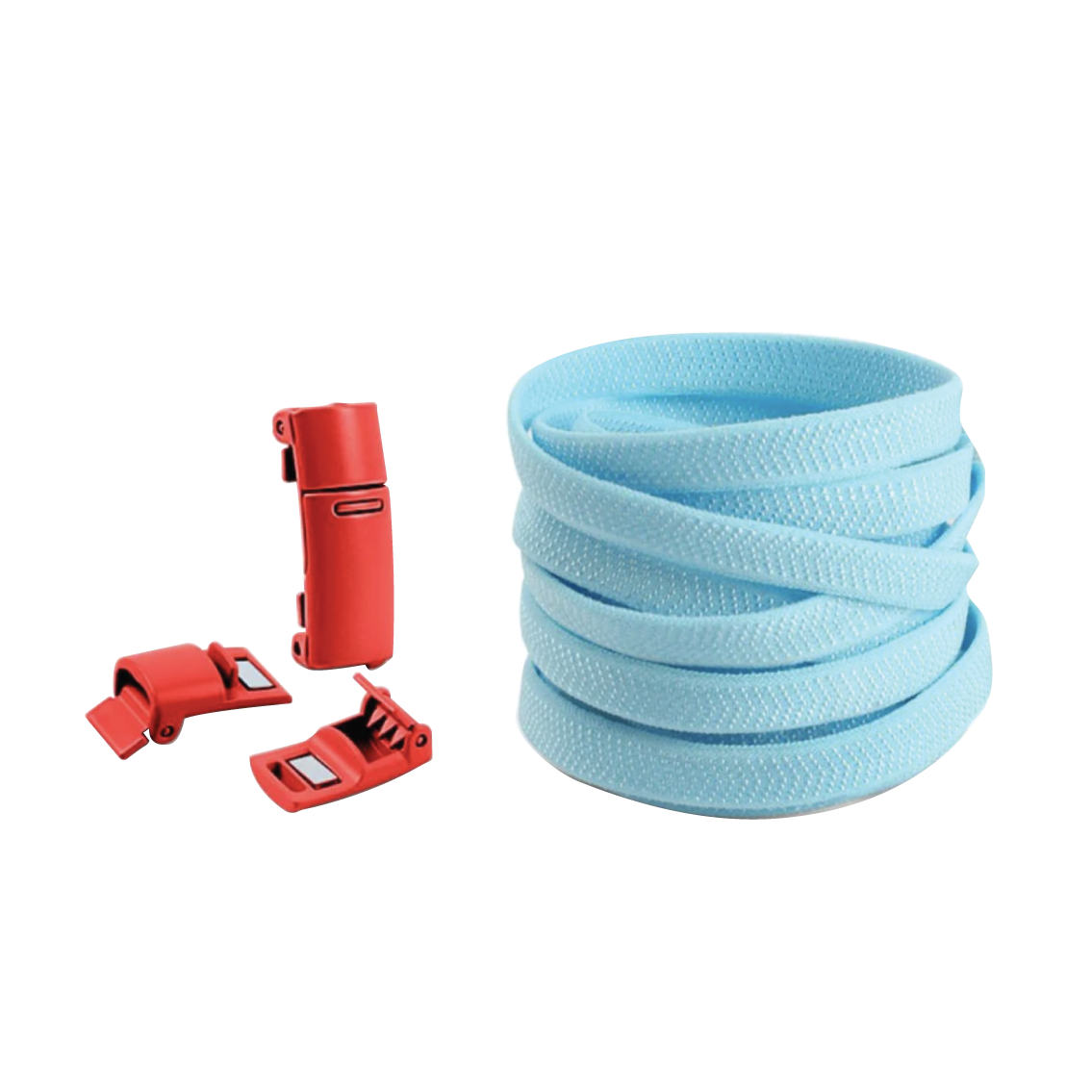 Sky Blue No Tie Elastic Shoelaces with Magnetic Locks