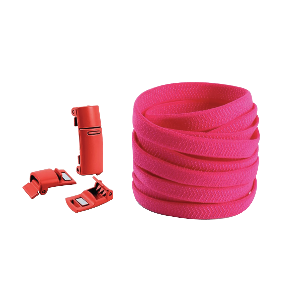 Magenta No Tie Elastic Shoelaces with Magnetic Locks