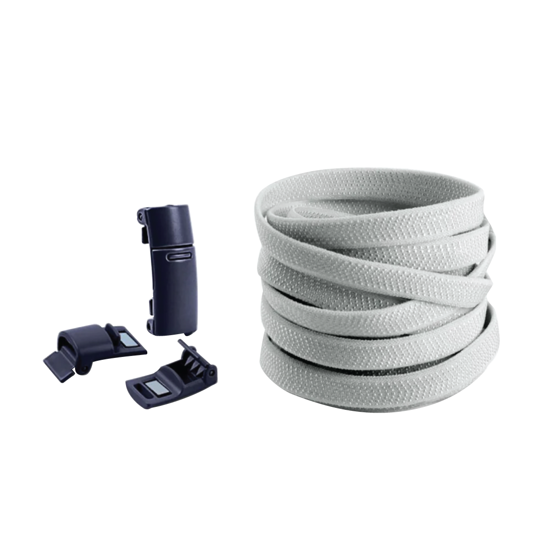 Cloud Gray No Tie Elastic Shoelaces with Magnetic Locks
