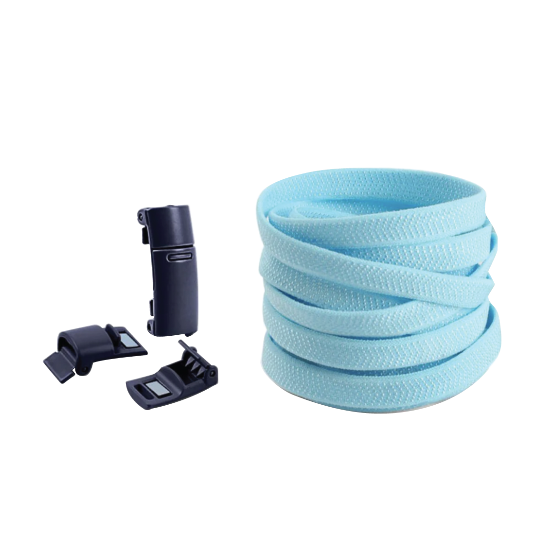 Sky Blue No Tie Elastic Shoelaces with Magnetic Locks