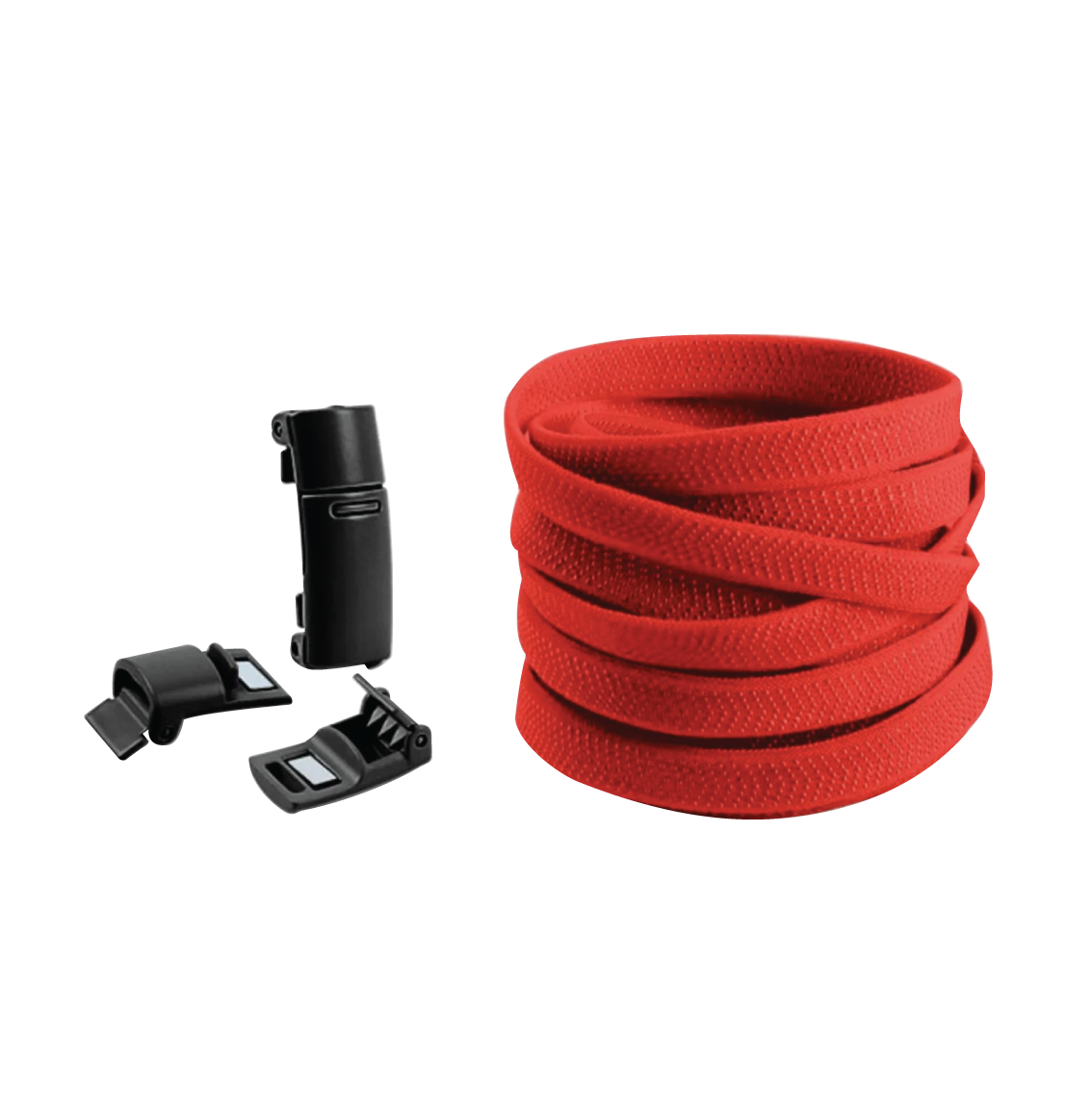 Cherry Red No Tie Elastic Shoelaces with Magnetic Locks