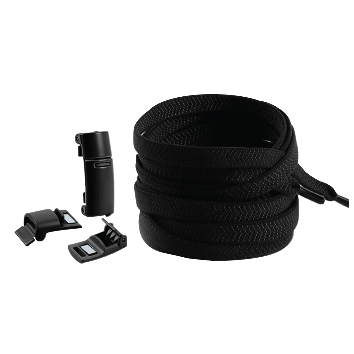 Raven Black No Tie Elastic Shoelaces with Magnetic Locks