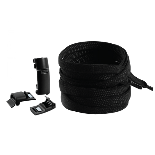 Raven Black No Tie Elastic Shoelaces with Magnetic Locks
