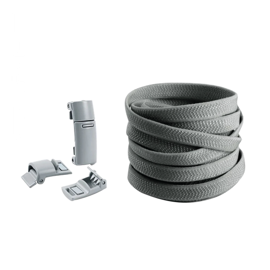 Steel Gray No Tie Elastic Shoelaces with Magnetic Locks