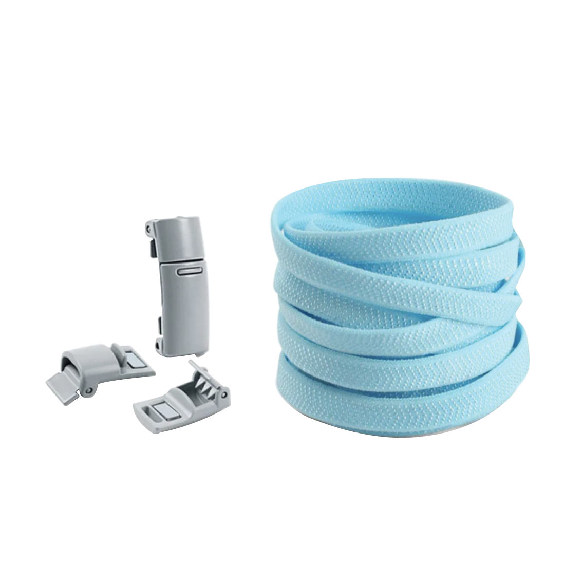 Sky Blue No Tie Elastic Shoelaces with Magnetic Locks