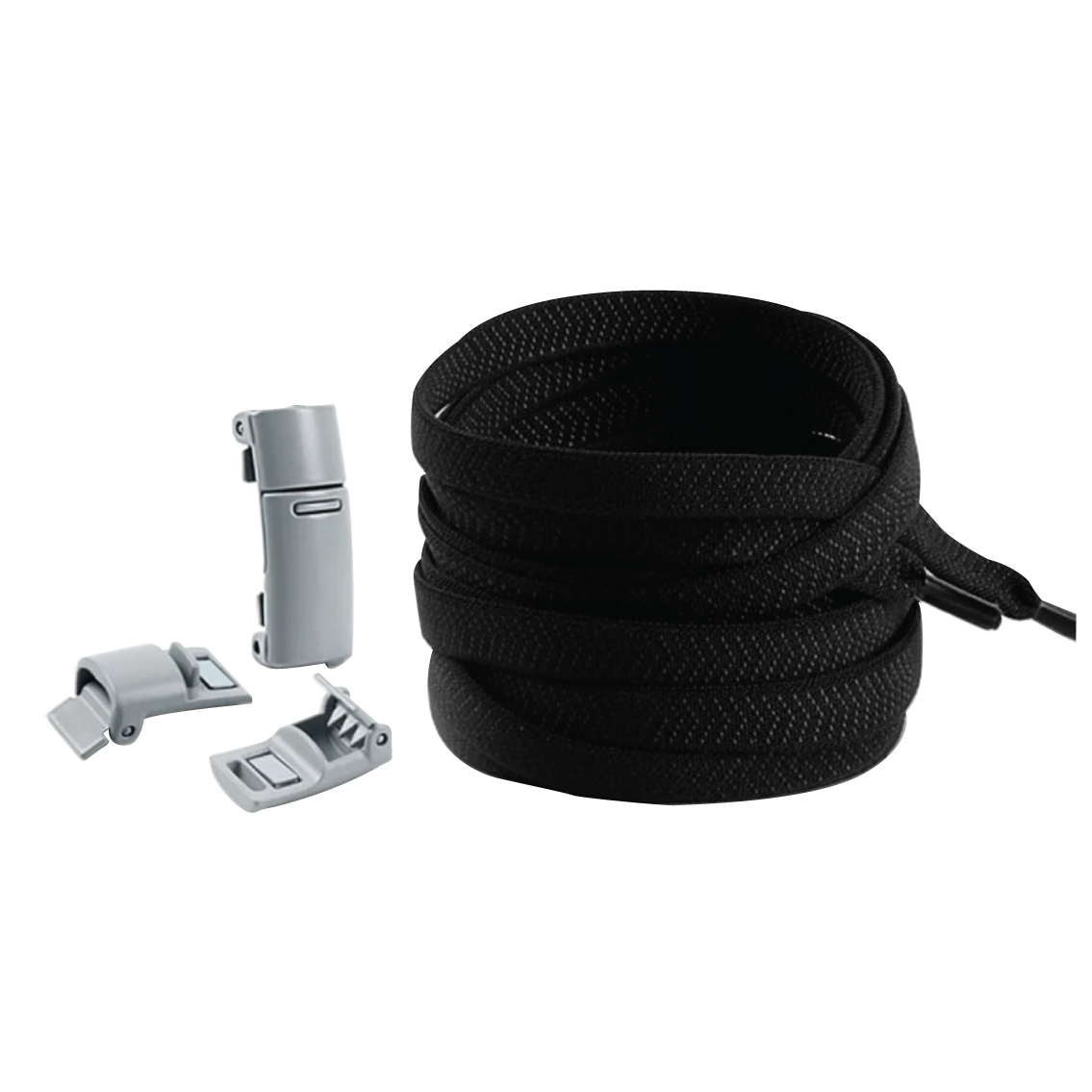 Raven Black No Tie Elastic Shoelaces with Magnetic Locks