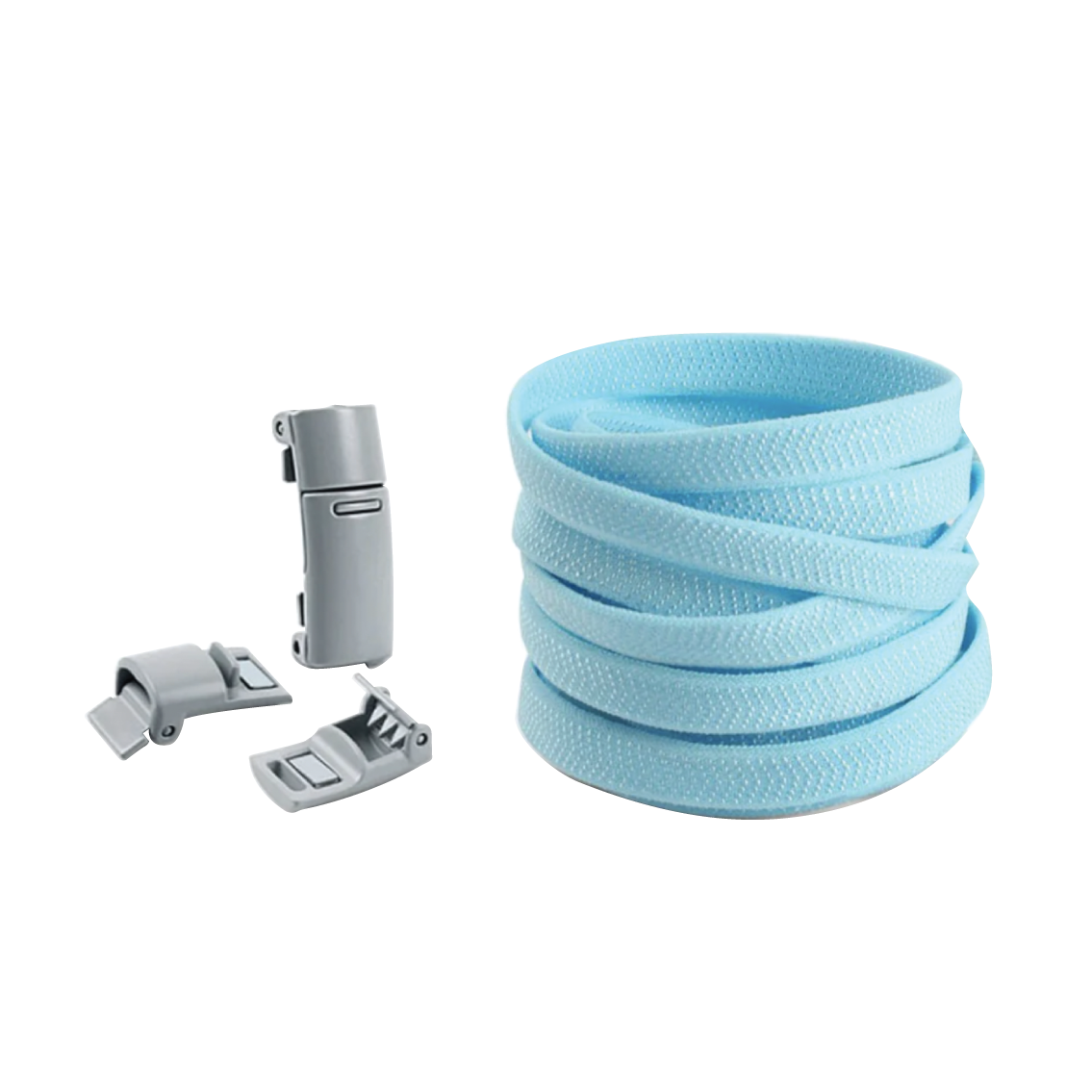 Sky Blue No Tie Elastic Shoelaces with Magnetic Locks