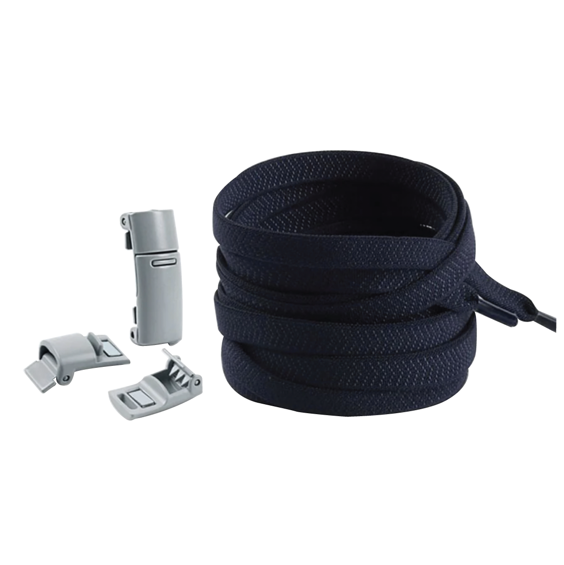 Midnight Blue No Tie Elastic Shoelaces with Magnetic Locks