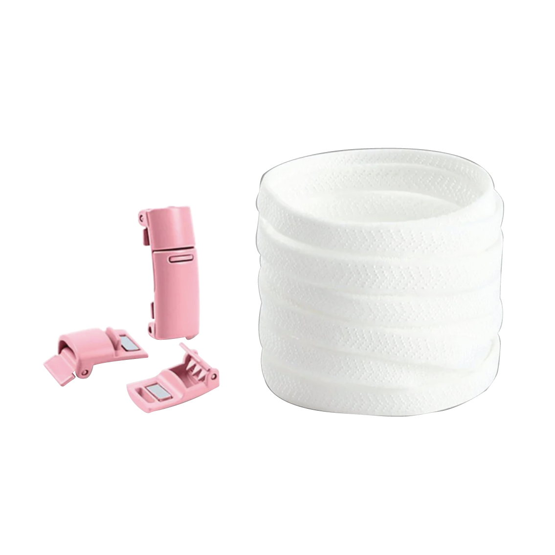Ice White No Tie Elastic Shoelaces with Magnetic Locks