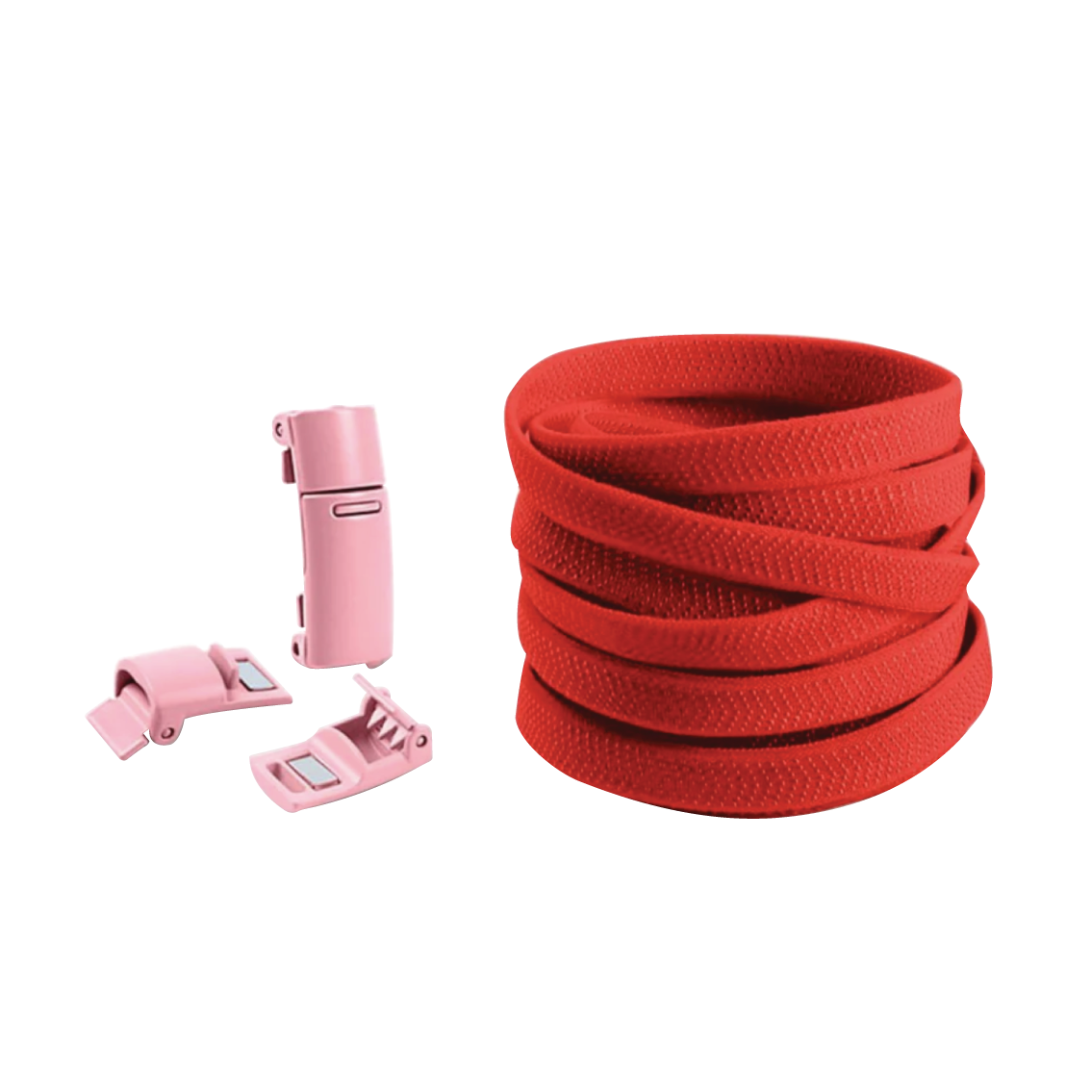 Cherry Red No Tie Elastic Shoelaces with Magnetic Locks