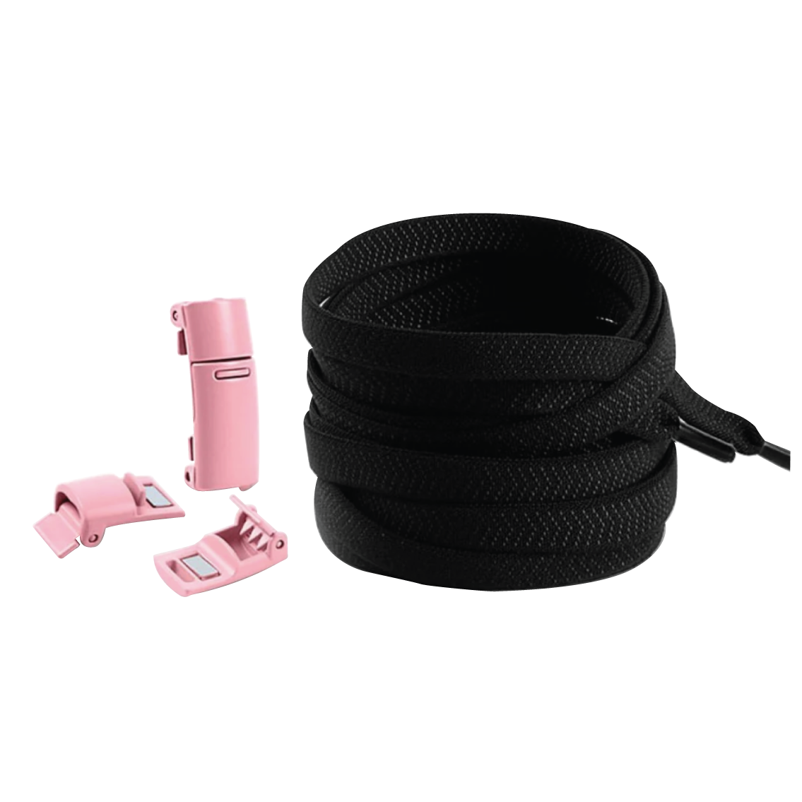 Raven Black No Tie Elastic Shoelaces with Magnetic Locks