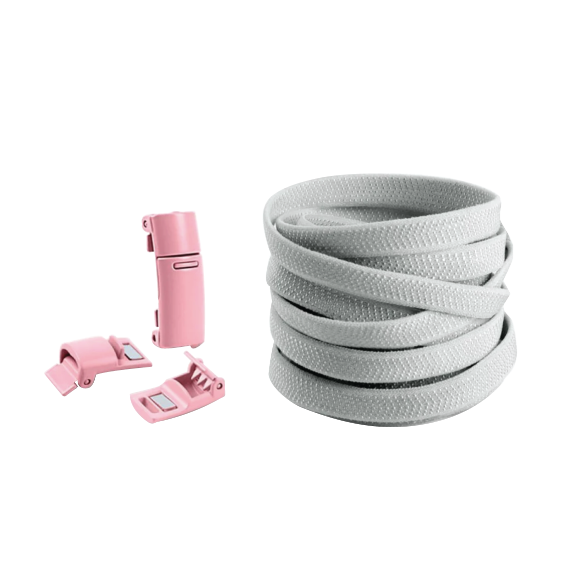 Cloud Gray No Tie Elastic Shoelaces with Magnetic Locks