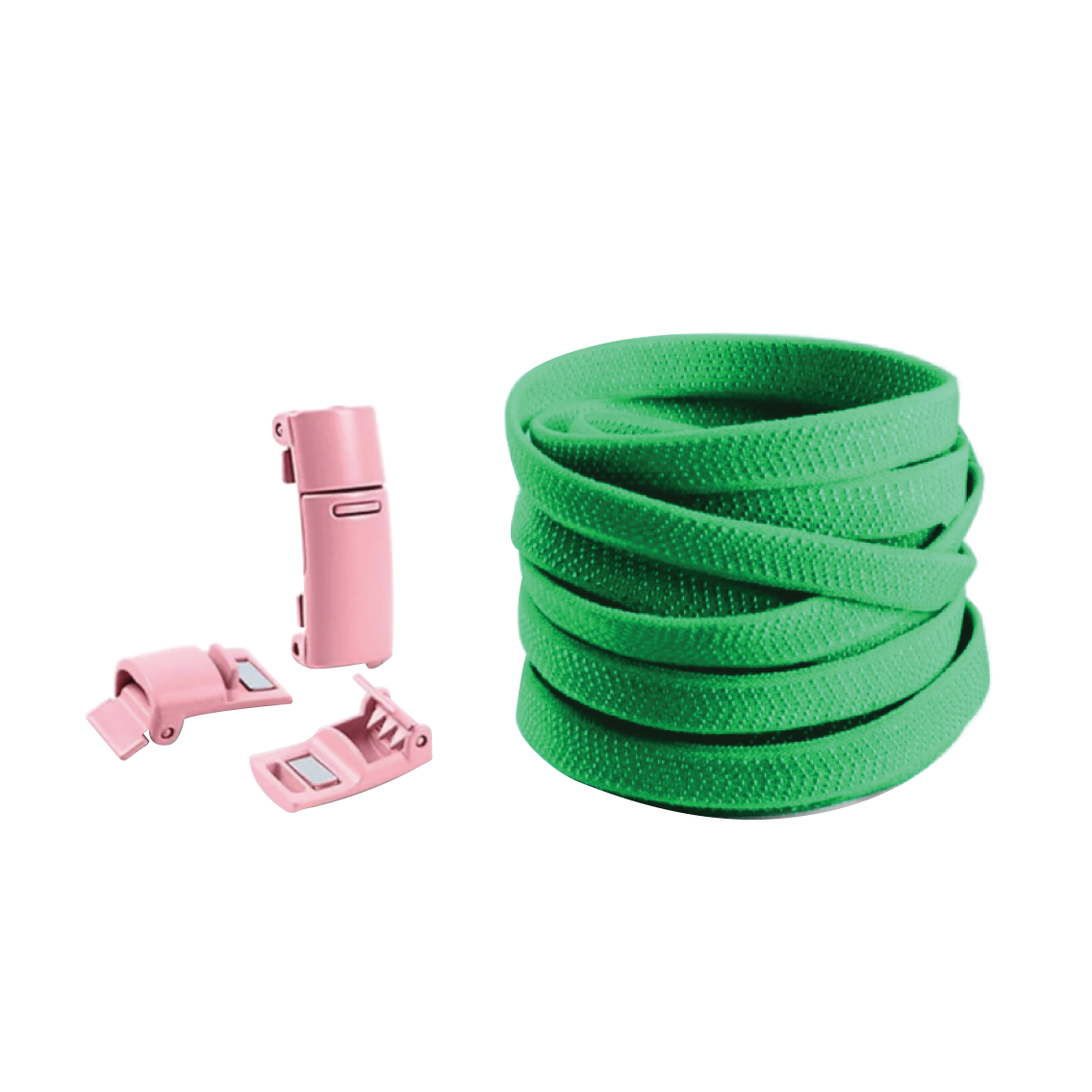 Lime Green No Tie Elastic Shoelaces with Magnetic Locks